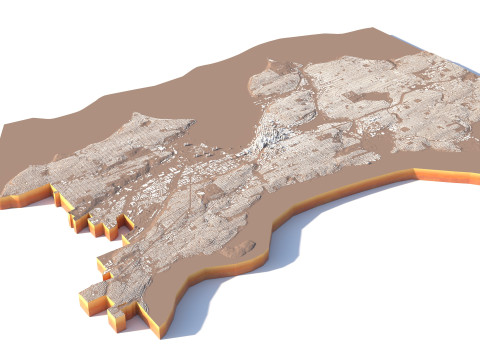 Seattle Washington Terrain city USA 3Dモデル