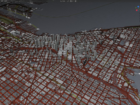 Seattle Washington Terrain city USA 3Dモデル