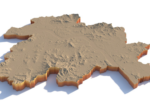 Seattle Washington Terrain city USA 3D Модель