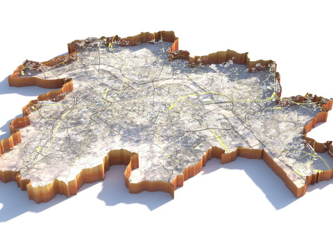 Seattle Washington Terrain city USA 3D Модель
