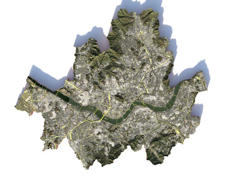 Seattle Washington Terrain city USA 3D Model