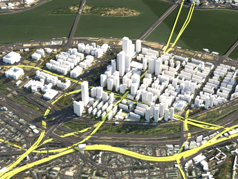 Seattle Washington Terrain city USA 3D Model