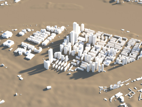Seattle Washington Terrain city USA 3D Модель