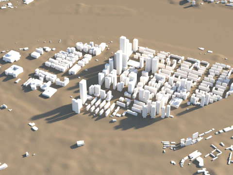 Seattle Washington Terrain city USA 3D Model