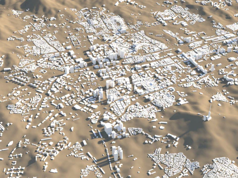Seattle Washington Terrain city USA 3D Model