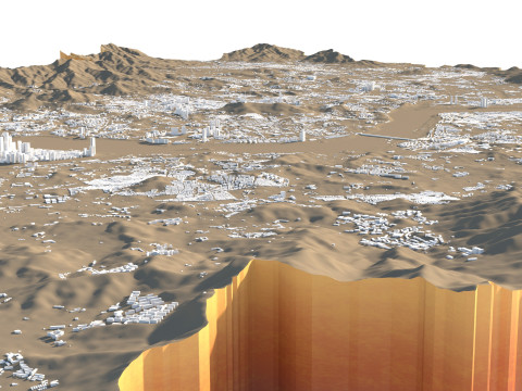 Seattle Washington Terrain city USA 3D Модель