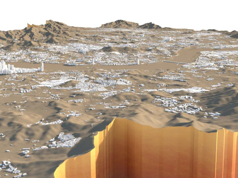 Seattle Washington Terrain city USA 3D Model