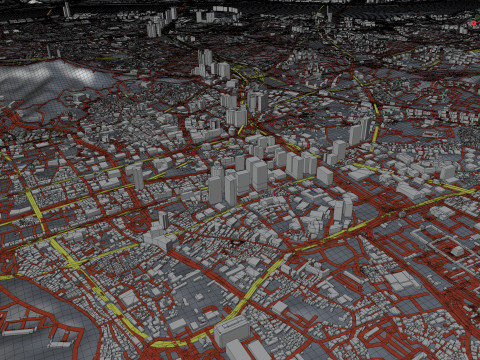 Seattle Washington Terrain city USA 3D Модель