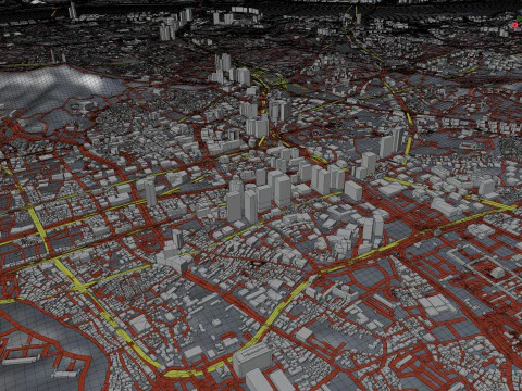 Seattle Washington Terrain city USA 3D Model