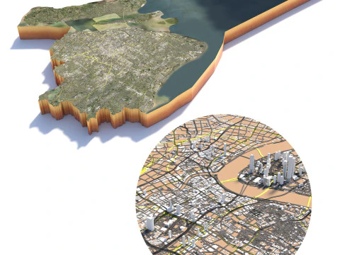 Kota Medan Shanghai Cina Model 3D