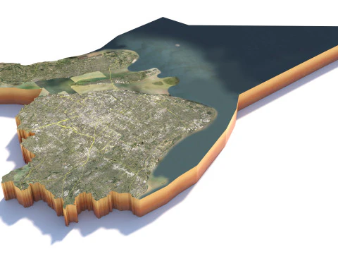 Shanghai Terrain city China 3D Model