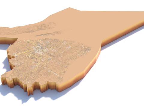 Shanghai Terrain city China 3D Model
