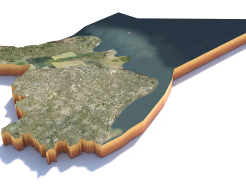 Shanghai Terrain city China 3D Model
