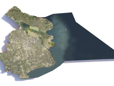 Shanghai Terrain city China 3D Model