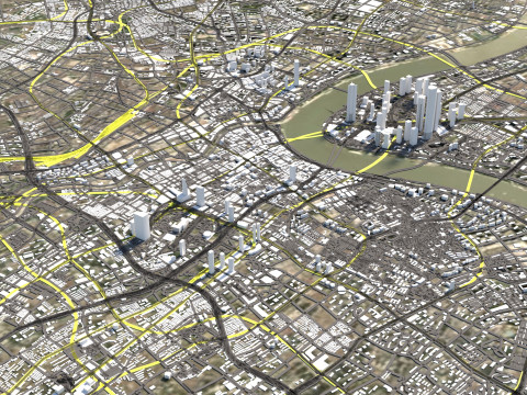 Shanghai Terrain city China 3Dモデル