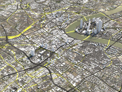 Shanghai Terrain city China 3D Model