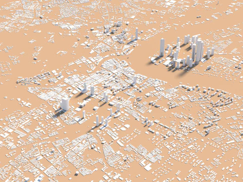 Shanghai Terrain city China 3D Model