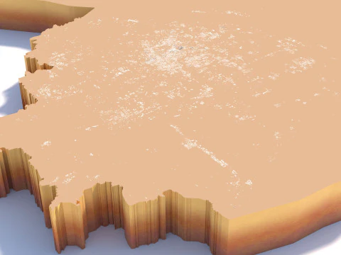 Shanghai Terrain city China 3D Model