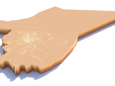 Shanghai Terrain city China 3D Model