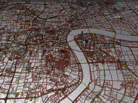 Shanghai Terrain city China 3D Model