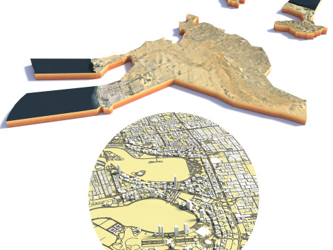 SharjahTerrain city United Arab Emirates UAE 3D Модель