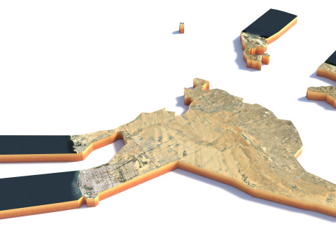 SharjahTerrain city United Arab Emirates UAE Model 3D