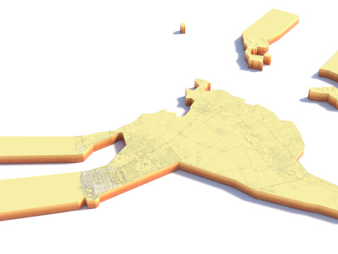 SharjahTerrain city United Arab Emirates UAE Model 3D