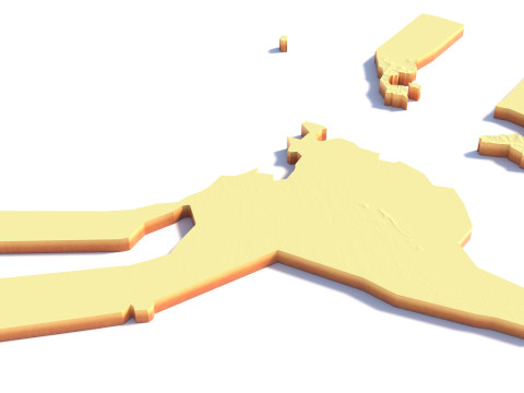 SharjahTerrain city United Arab Emirates UAE Model 3D