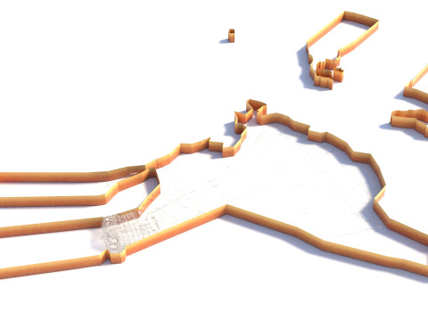 SharjahTerrain city United Arab Emirates UAE Model 3D