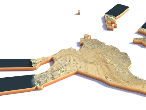SharjahTerrain city United Arab Emirates UAE Model 3D