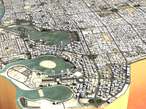 SharjahTerrain city United Arab Emirates UAE Model 3D