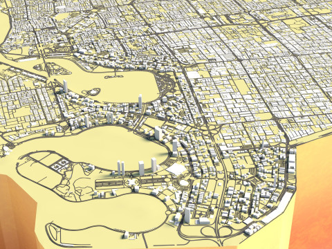 SharjahTerrain city United Arab Emirates UAE Model 3D