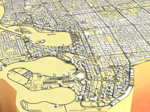 SharjahTerrain city Birleşik Arap Emirlikleri BAE 3D Model
