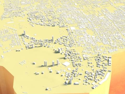 SharjahTerrain city United Arab Emirates UAE Model 3D