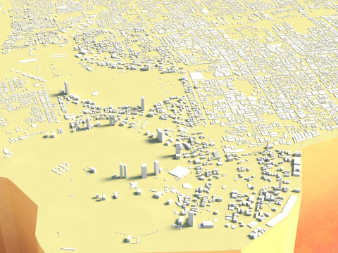 SharjahTerrain city Birleşik Arap Emirlikleri BAE 3D Model