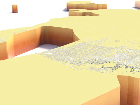 SharjahTerrain city Birleşik Arap Emirlikleri BAE 3D Model