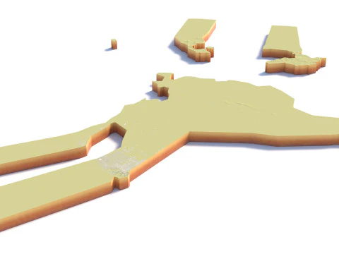 SharjahTerrain city Birleşik Arap Emirlikleri BAE 3D Model