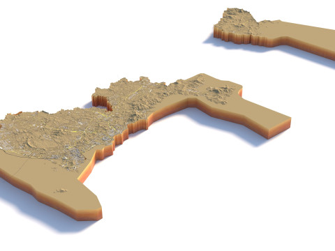 Shenzhen Terrain city China 3D Модель