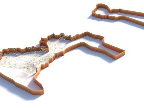 Shenzhen Terrain city China 3D Модель