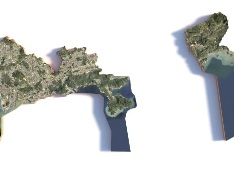 Shenzhen Terrain city China 3D Model