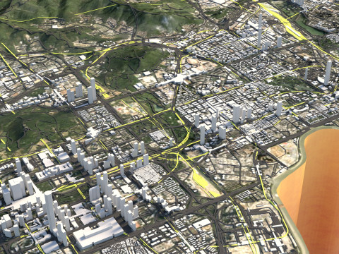 Shenzhen Terrain city China 3D Модель