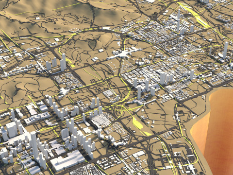 Shenzhen Terrain city China 3D Модель