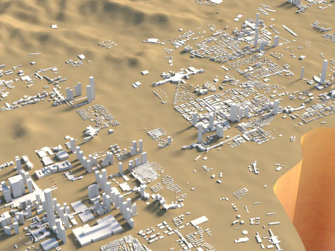 Shenzhen Terrain city China 3D Model
