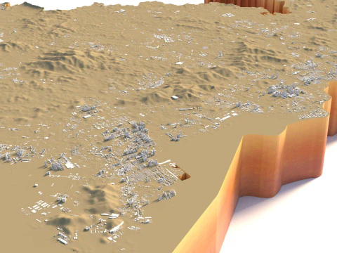 Shenzhen Terrain city China 3D Model