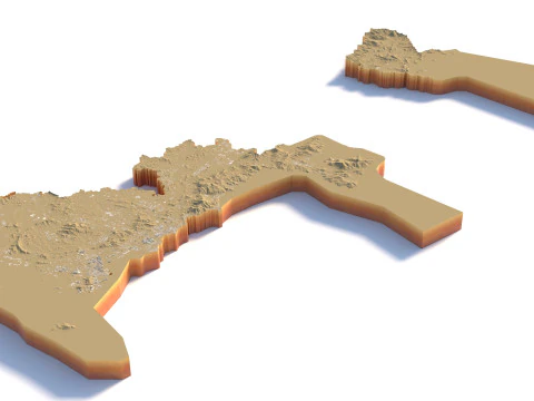 Shenzhen Terrain city China 3D Model
