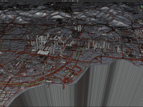 Shenzhen Terrain city China 3D Модель