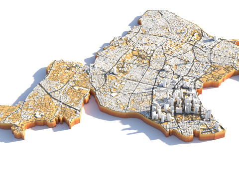 Shinjuku Terrain city Japan 3D Model
