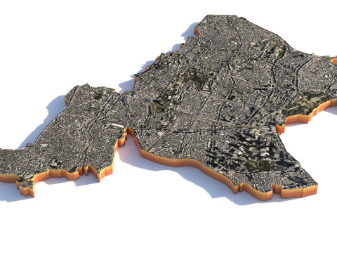 Shinjuku Terrain city Japan 3D Model