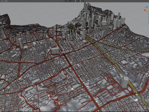 Shinjuku Terrain city Japan 3D Model