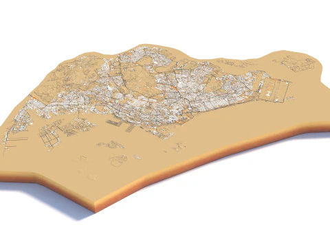 Singapore Full Terrain city 3D Model